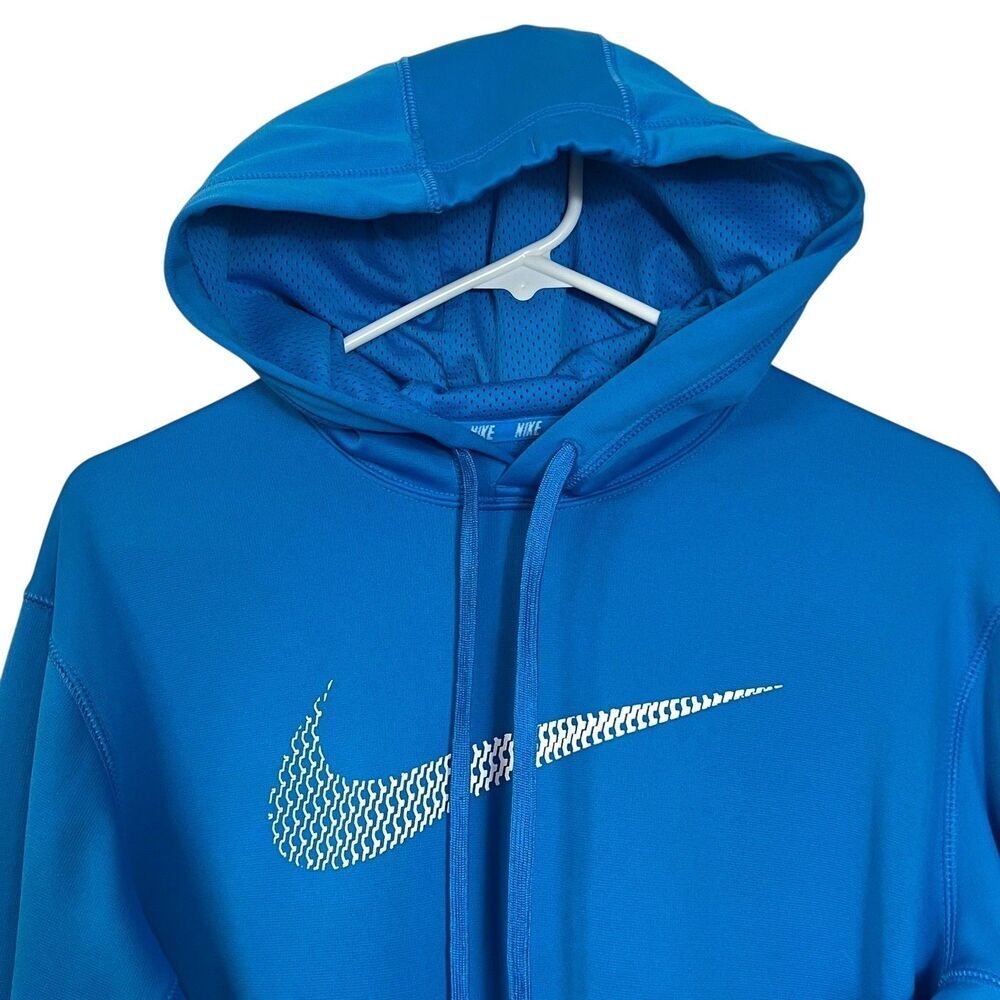 Nike Therma-FIT Hoodie Pullover Blue White Swoosh Men's Size Medium - Picture 4 of 9